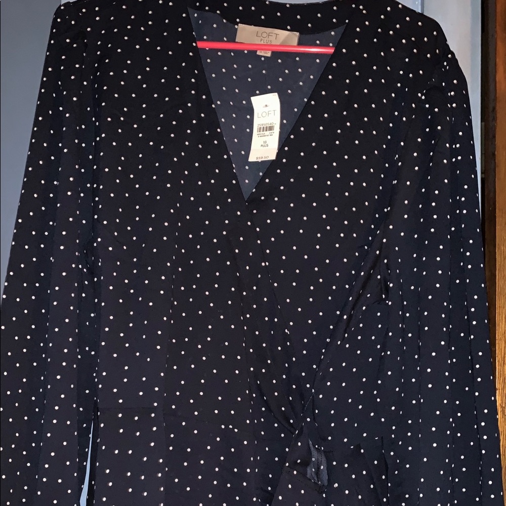 LOFT Plus Wrap Peplum Blouse